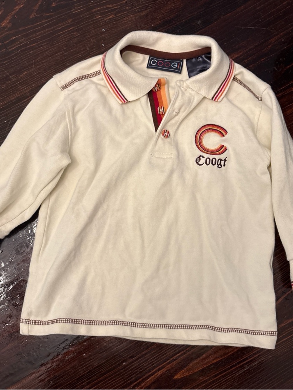 COOGI Cream Long Sleeve Polo